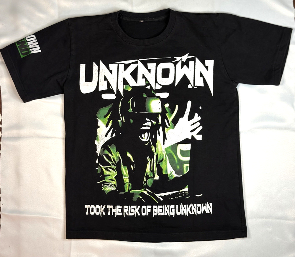 Unknown London Graphic T Shirt Mens M Black Streetwear Cyber Y2K Graphic Tee Top